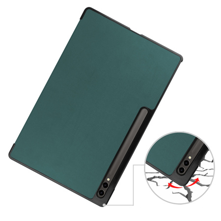 Etui Bizon Case Tab Croc do Galaxy Tab S10 Ultra / S9 Ultra, ciemnozielone