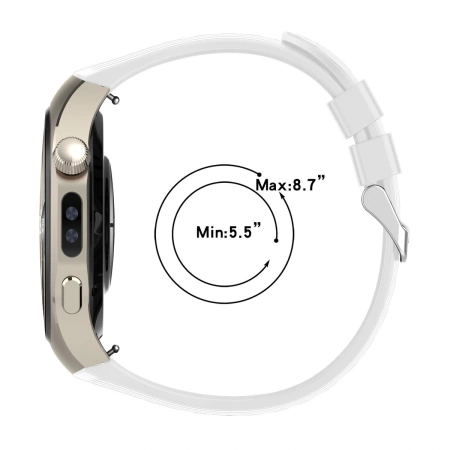 Silikonowy pasek Bizon Strap Watch Silicone T do Huawei Watch 5 42 mm, biały