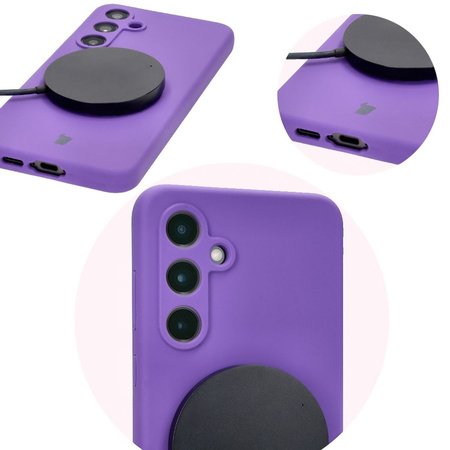 Silikonowe etui Bizon Soft Case do Galaxy S24 FE, fioletowe