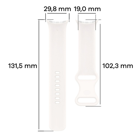 Silikonowy pasek Bizon Strap Watch Silicone S do Google Pixel Watch 3 (45mm), biały