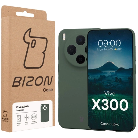 Etui Bizon Case Łupka do Vivo X300, zielone