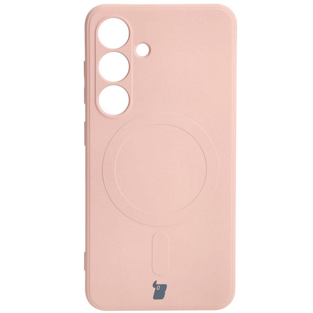 Etui Bizon Case Silicone Magnetic Sq do Galaxy S24, jasnoróżowe