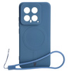 Etui Bizon Case Silicone Magnetic Sq do Xiaomi 14, granatowe