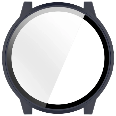 Etui ze szkłem do zegarka Bizon Case Watch Adamo do Garmin Venu 4 45 mm, ciemnoniebieskie