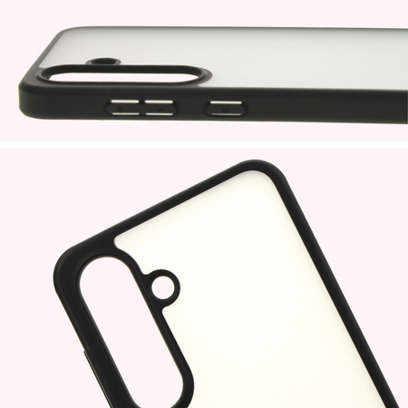 Etui Bizon Case Angelo do Galaxy S25 , półprzezroczyste z czarną ramką