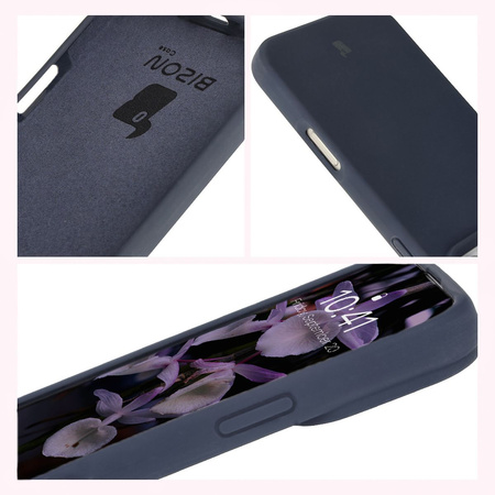 Silikonowe etui Bizon Soft Case do iPhone 16 Pro Max, ciemnoniebieskie