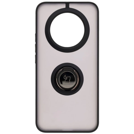 Etui z uchwytem na palec Bizon Case Hybrid Ring do Realme 14 Pro Plus 5G, przydymione z czarną ramką