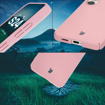 Etui Bizon Case Łupka do Galaxy S24, różowe