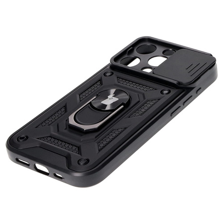 Etui Bizon Case CamShield Ring do Apple iPhone 15 Pro, czarne