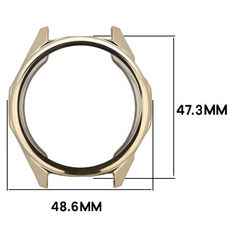 Etui z osłoną ekranu Bizon Case Watch Felipe do Huawei Watch GT6 46 mm, złote