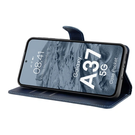 Etui z klapką Bizon Case Pocket do Galaxy A37 5G, granatowe