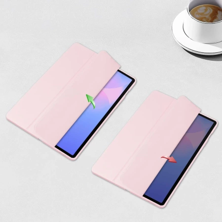 Etui z klapką Bizon Case Tab Clear Matt do Galaxy Tab S10 FE Plus, różowe