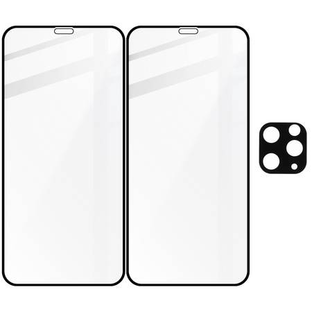 2x Szkło + szybka na aparat Bizon Edge Pack do iPhone 11 Pro