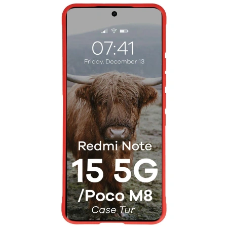 Pancerne etui Bizon Case Tur do Xiaomi Redmi Note 15 5G / POCO M8 5G, czerwone