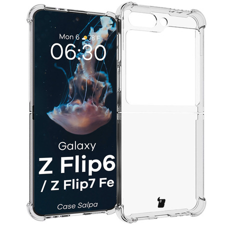 Elastyczne etui Bizon Case Salpa do Galaxy Z Flip6, przezroczyste