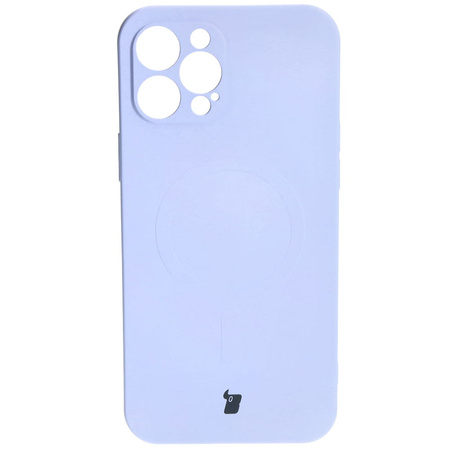 Etui silikonowe z pierścieniem magnetycznym Bizon Case Silicone Magnetic do iPhone 12 Pro Max, jasnofioletowe