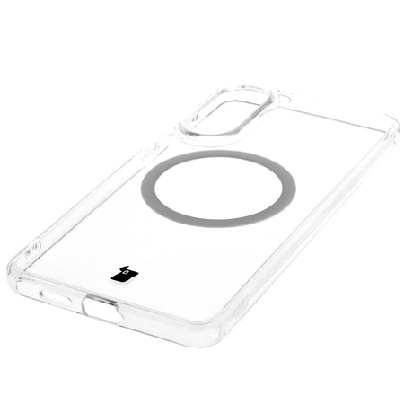 Etui z pierścieniem magnetycznym Bizon Case CrystalO do Galaxy S25 Edge, przezroczyste