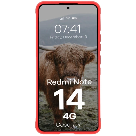 Pancerne etui Bizon Case Tur do Xiaomi Redmi Note 14 4G, czerwone