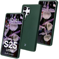 Silikonowe etui Bizon Soft Case do Galaxy S25 Ultra, ciemnozielone
