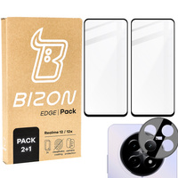2x Szkło hartowane z ramką + szybka na aparat Bizon Edge 2 Pack do Realme 12/12x