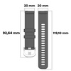 Pasek silikonowy do smartwatcha, Bizon Strap Watch Silicone Pro T, Quick Release 20 mm, szary