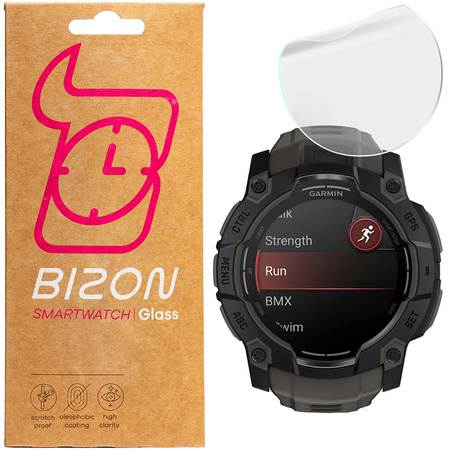 Folia hydrożelowa na ekran Bizon Glass Watch Hydrogel Duo do Garmin Instinct 3 50 mm, 2 sztuki