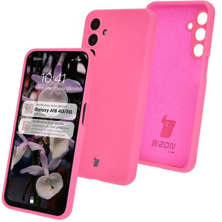 Silikonowe etui Bizon Soft Case do Galaxy A16 4G/5G, neonowo-różowe