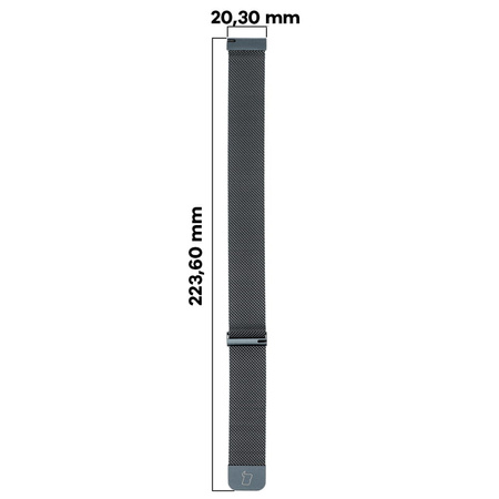 Pasek ze stali nierdzewnej do smartwatcha, Bizon Strap Watch Chain, Quick Release 22 mm, szary