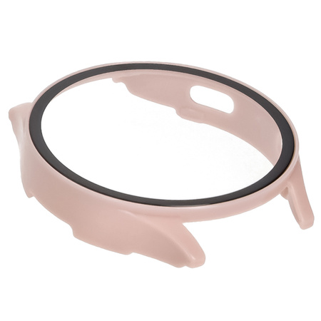 Etui ze szkłem do zegarka Bizon Case+Glass Watch do Galaxy Watch 7 40 mm, różowe