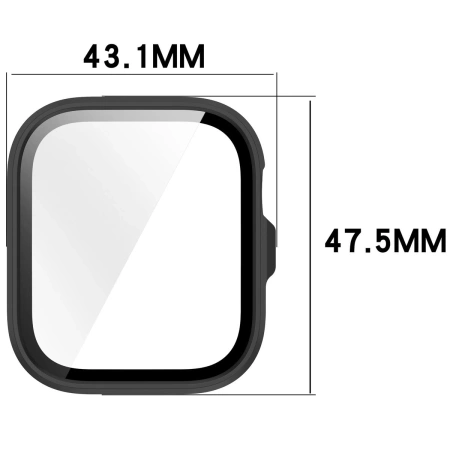 Etui ze szkłem do zegarka Bizon Case Watch Adamo do Huawei Watch Fit 4 Pro, czarne matowe