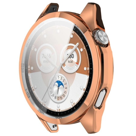 Etui z osłoną ekranu Bizon Case Watch Felipe do Huawei Watch GT6 46 mm, różowozłote