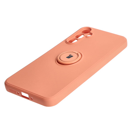 Etui Bizon Case Silicone Ring Sq do Galaxy A34 5G, pomarańczowe