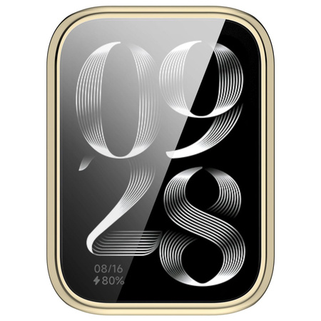 Etui z osłoną ekranu Bizon Case Watch Felipe do Xiaomi Mi Smart Band 9 Pro, złote