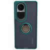 Etui z uchwytem na palec Bizon Case Hybrid Ring do Oppo Reno10 / 10 Pro, przydymione z ciemnozieloną ramką