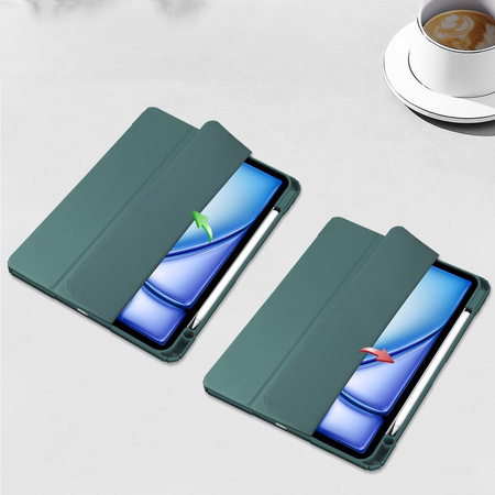 Etui Bizon Case Tab Clear Matt do iPad Air 13" 2024, ciemnozielone