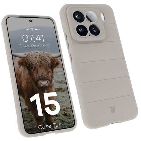 Pancerne etui Bizon Case Tur do Xiaomi 15, jasnoszare