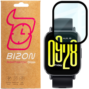 Szkło hybrydowe Bizon Glass Watch Edge Hybrid dla Xiaomi Smart Band 9 Pro, czarne