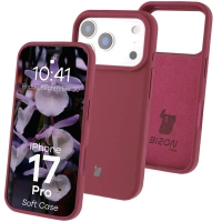 Silikonowe etui Bizon Soft Case do iPhone 17 Pro, ciemnofioletowe