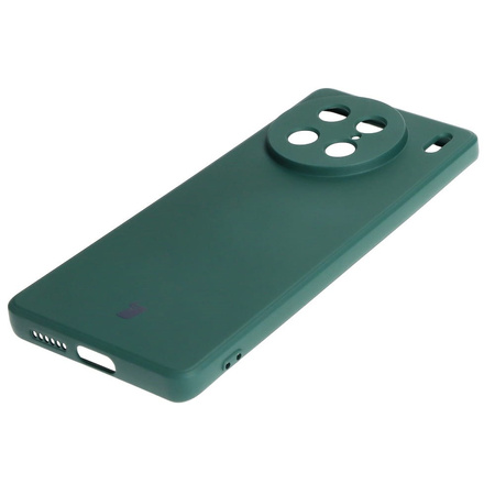Etui Bizon Case Silicone Sq do VIVO X90 Pro, ciemnozielone