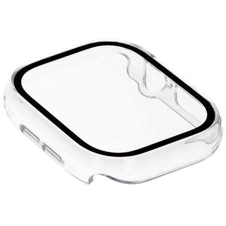 Etui ze szkłem do zegarka Bizon Case Watch Adamo do Apple Watch 11 / 10 42mm, przeźroczyste