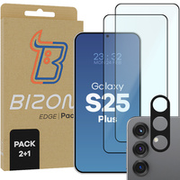 2x Szkło hartowane z ramką + szybka na aparat Bizon Edge 2 Pack do Xiaomi Redmi 14C 4G