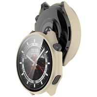 Etui ze szkłem do zegarka Bizon Case+Glass Watch do OnePlus Watch 3 / Oppo Watch X2, beżowe