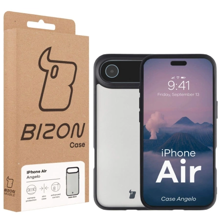Etui Bizon Case Angelo do iPhone Air, przydymione z czarną ramką