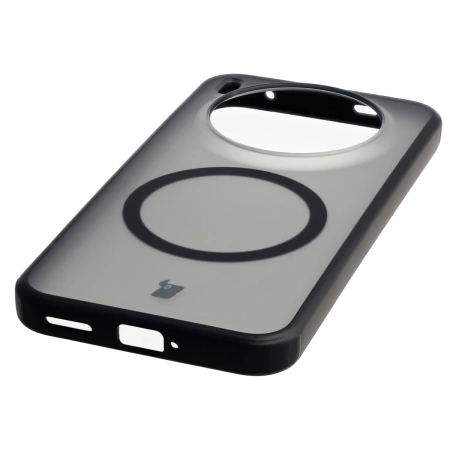 Etui z pierścieniem magnetycznym Bizon Case MatteO do Vivo X300, przydymione-czarne