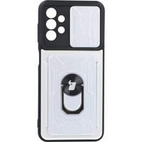 Etui Bizon Case Camshield Card Slot Ring do Galaxy A13 4G, białe