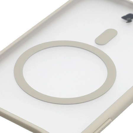 Etui z pierścieniem magnetycznym Bizon Case MatteO do iPhone Air, przydymione-beżowe