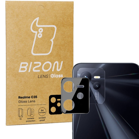 Szkło na aparat Bizon Glass Silk Lens dla Realme C35, 2 sztuki