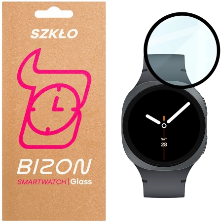 Szkło hybrydowe Bizon Glass Watch Edge Hybrid dla Galaxy Watch 8 44 mm, czarne