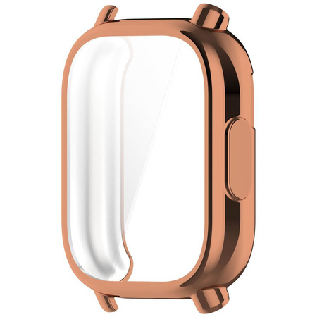 Etui z osłoną ekranu Bizon Case Watch Felipe do Xiaomi Redmi Watch 5 Active, różowozłote