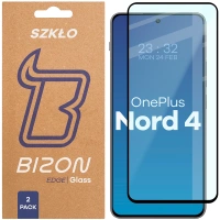 Szkło hartowane Bizon Glass Edge Duo do OnePlus Nord 4, czarna ramka, 2 sztuki